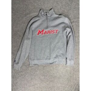 JanSport Marist College Mens Medium Gray Quarter Zip Pullover Sweatshirt TSJ4